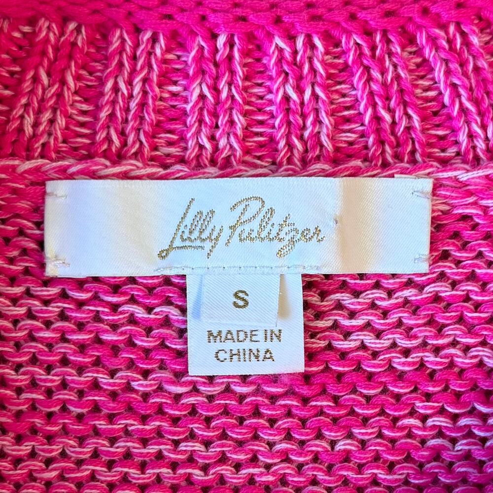 Lilly Pulitzer Deba Sweater Knit Crewneck Passion Fruit Pink Marl Women’s Small - Picture 3 of 10